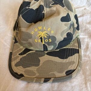 Howler Brothers Camouflage Hat with Gold Embroidery Palm Tree